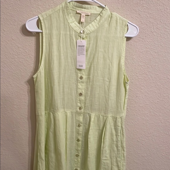 Eileen Fisher Organic Linen Dress . Yellow . Size SP - Picture 1 of 8